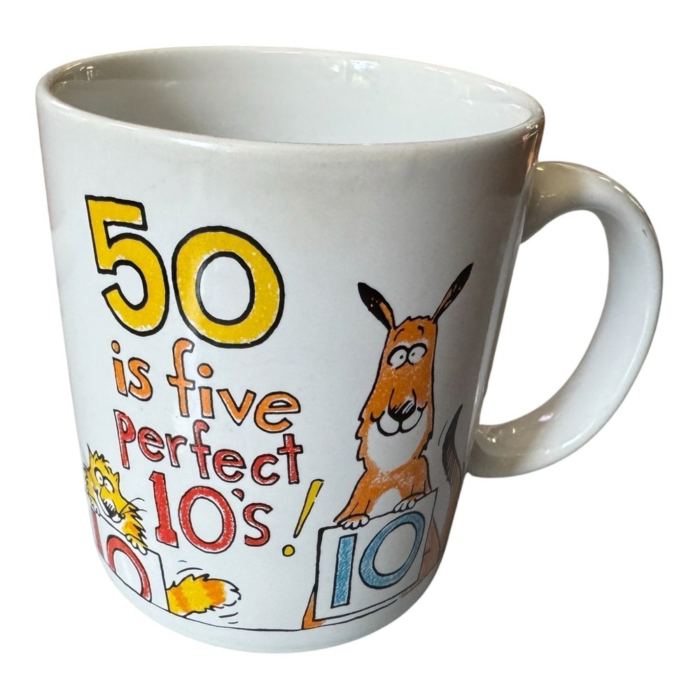 Hallmark Shoebox Greetings 50 Is Five Perfect 10's Funny Birthday Coffee Mug